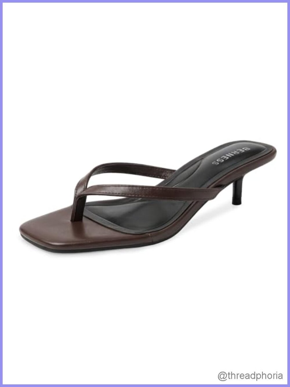 Kitten Heel Flip Flop Sandals Women Square Toe Thong Heels Memory Foam 1.5 Inch